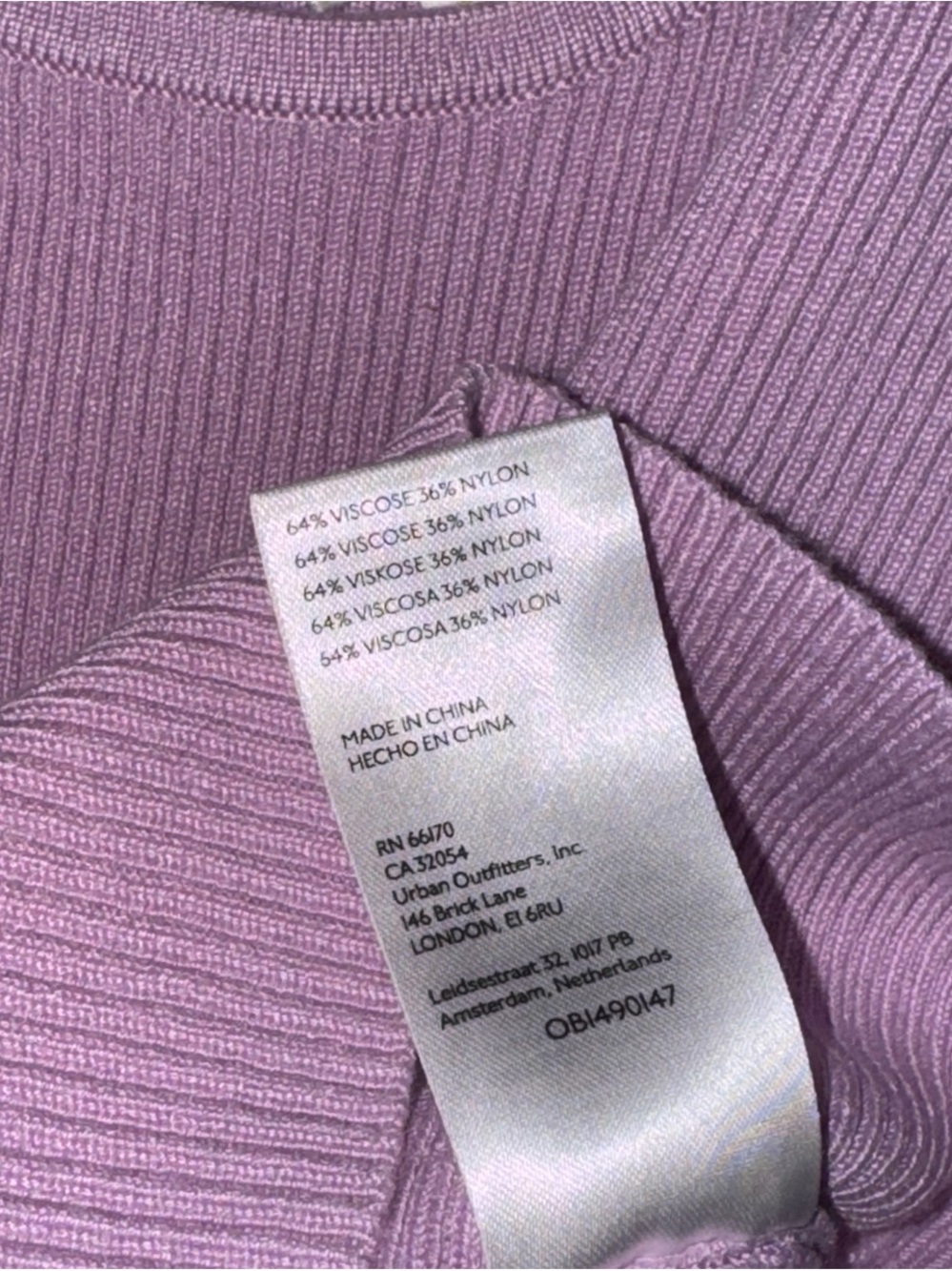 Anthropologie Lavender One-Shoulder Ruffle Rib Tank - Picture 3 of 3